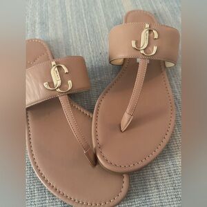 Jimmy Choo Chic Tan Leather Sandals